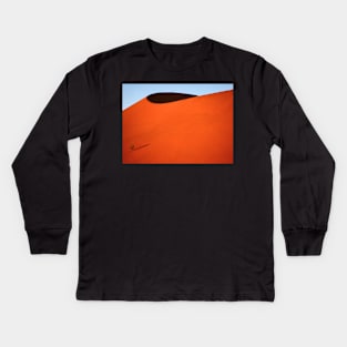 Sculptured dune, Namib Desert soon after sunrise Kids Long Sleeve T-Shirt